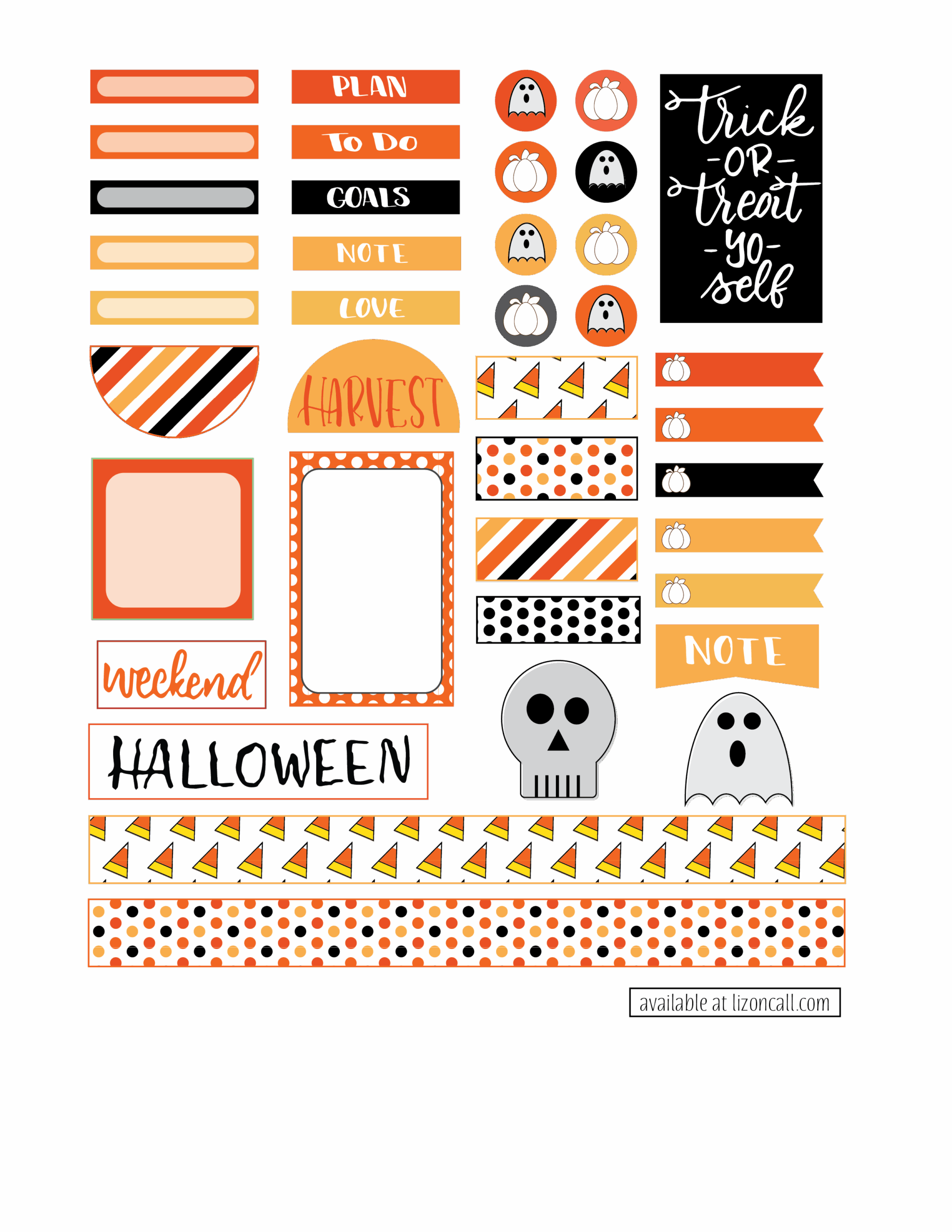 Printable Halloween Planner Stickers