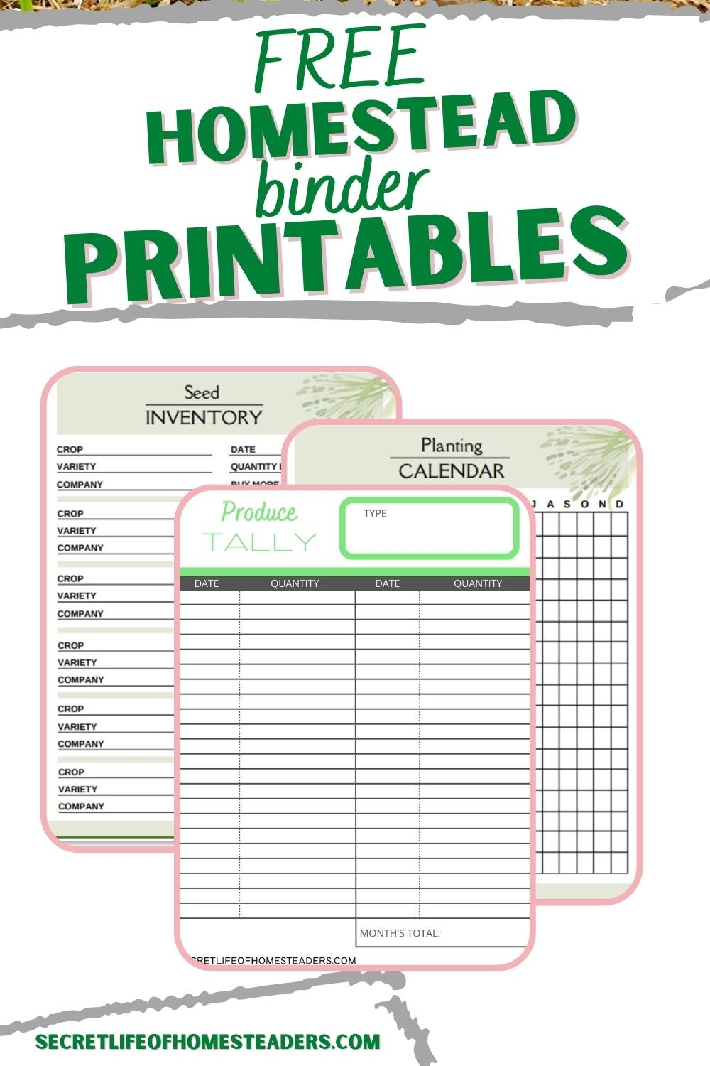 Free Printables Homestead Planner