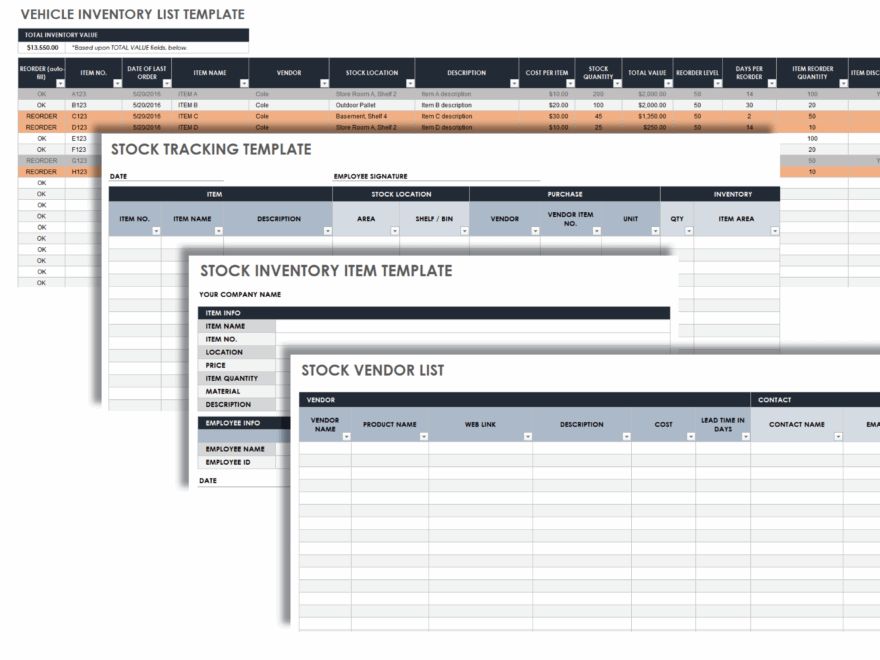 Free Inventory List Templates Smartsheet