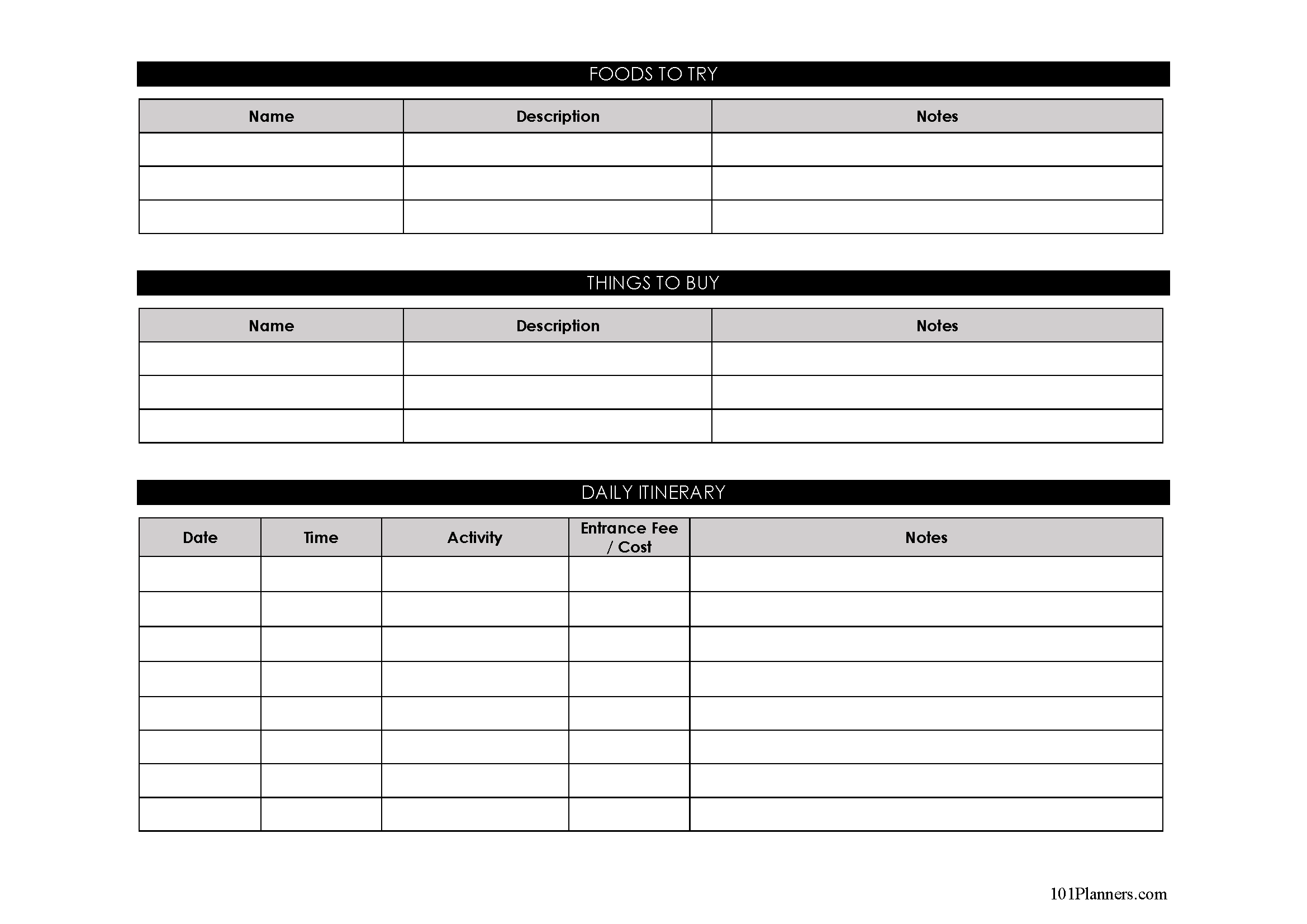 Sell Travel Planner Printable Sell Travel Planner Printable