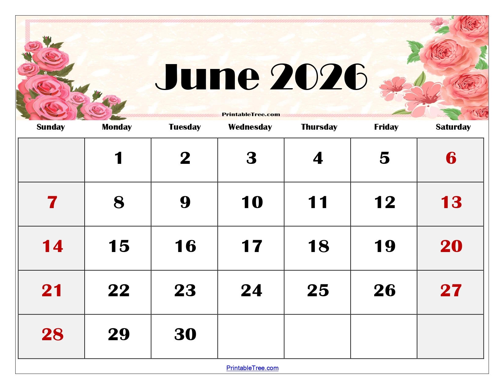 Printable Planner June 2026