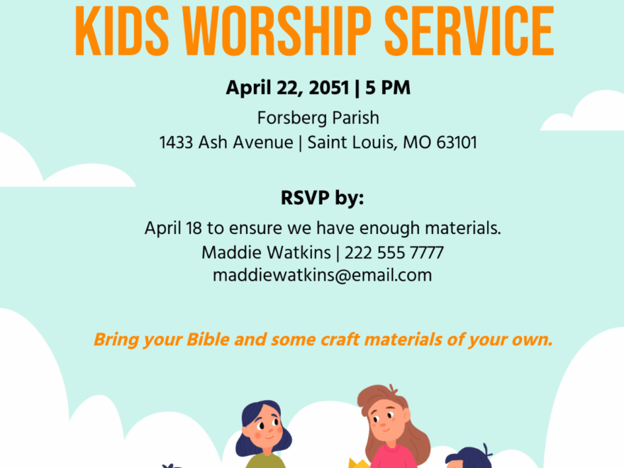 Free Kids Church Invitation Template To Edit Online