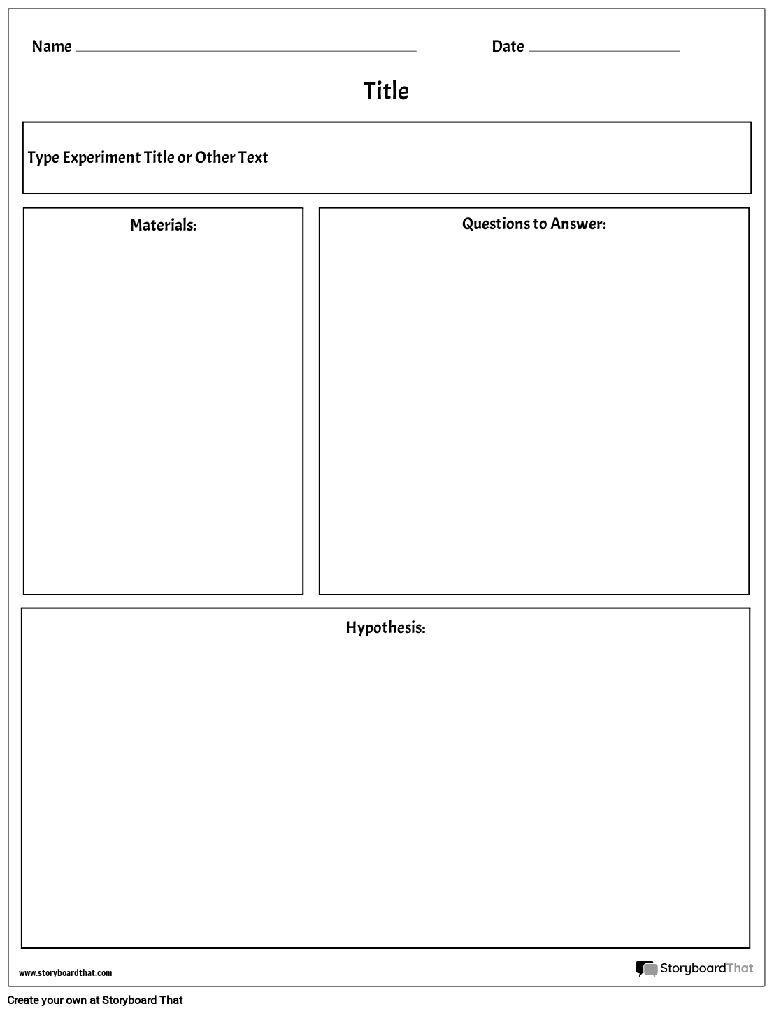 Free Lab Report amp Worksheet Templates Storyboard That Free Lab Report amp Worksheet Templates Storyboard That