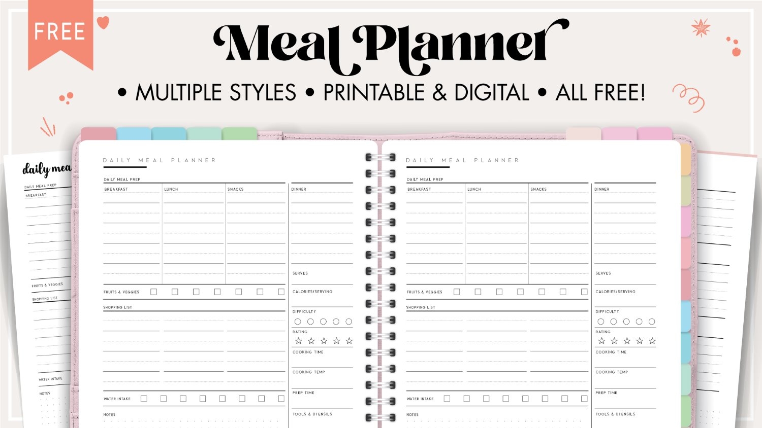 Free Printable Daily Dinner Planner Free Printable Daily Dinner Planner