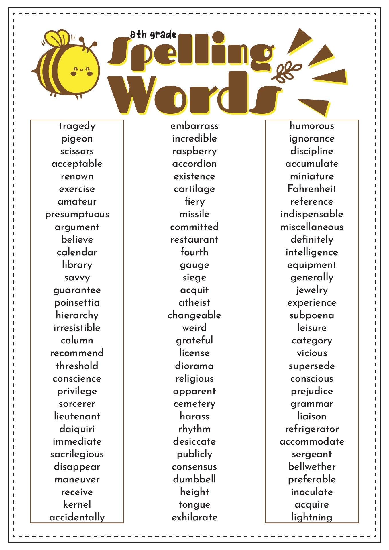 Free Middle School Spelling Worksheet Download Free Middle School 