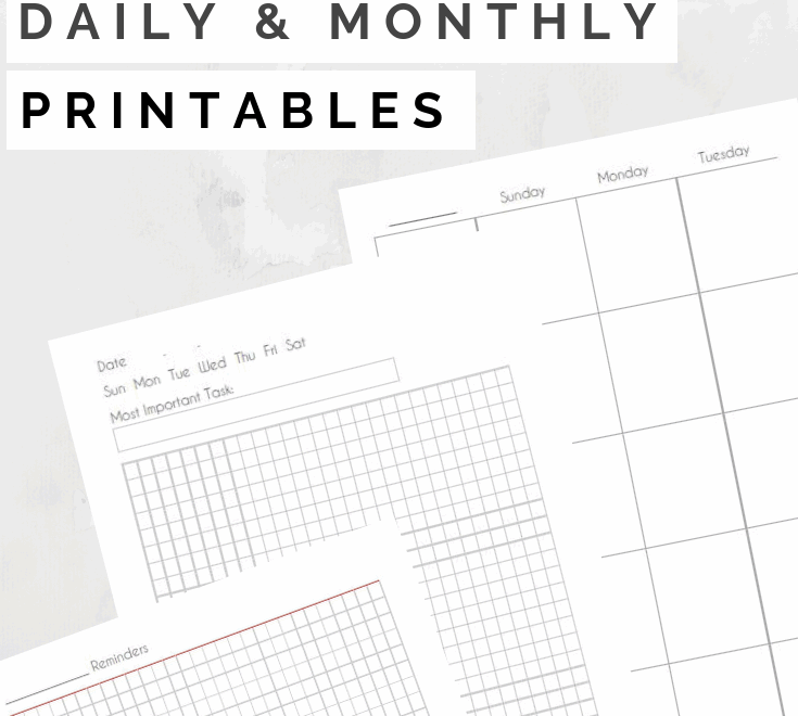 Free Minimal Half Page Planner Printables