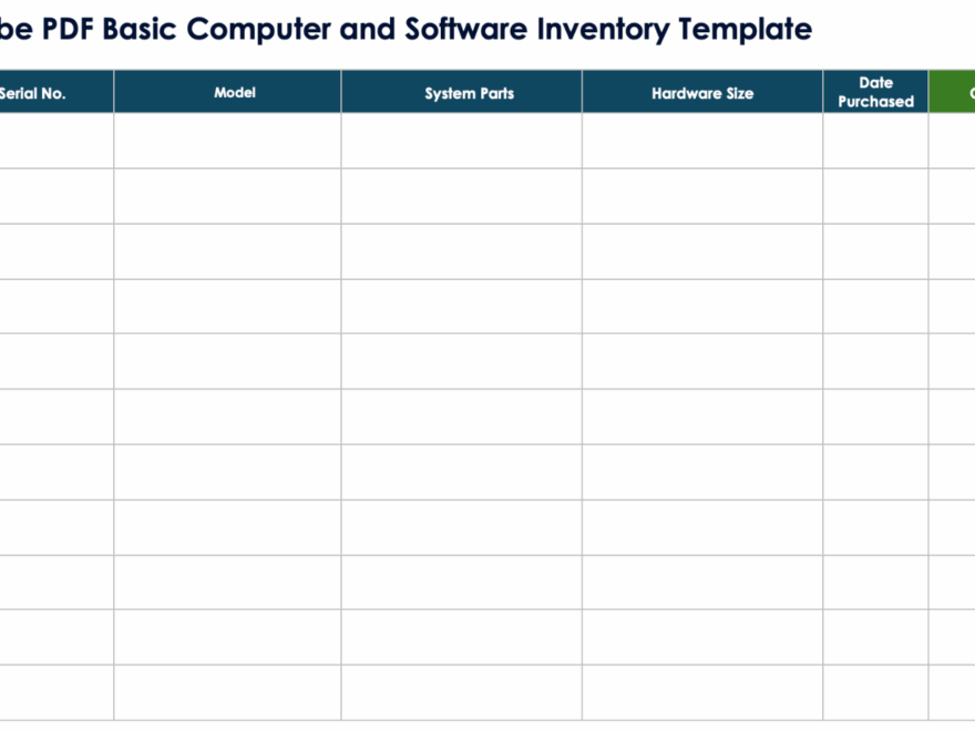 Free PDF Inventory Sheets amp Templates Editable amp Printable