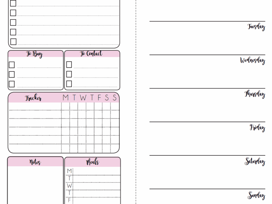 Free Planner Inserts Week On A Page With Trackers Wendaful Planning Planners Productivity Organization