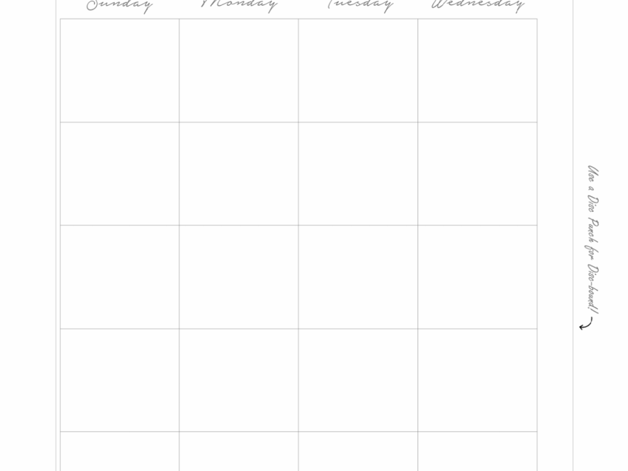 Free Planner Printable Monthly Inserts Ring Discbound