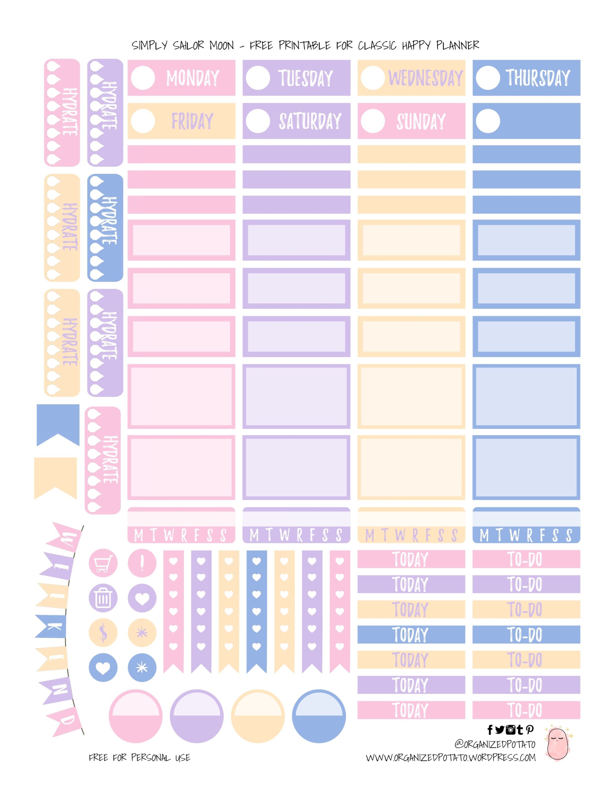 Free Planner Printable Simply Sailor Moon Organized Potato Free Planner Printable Simply Sailor Moon Organized Potato