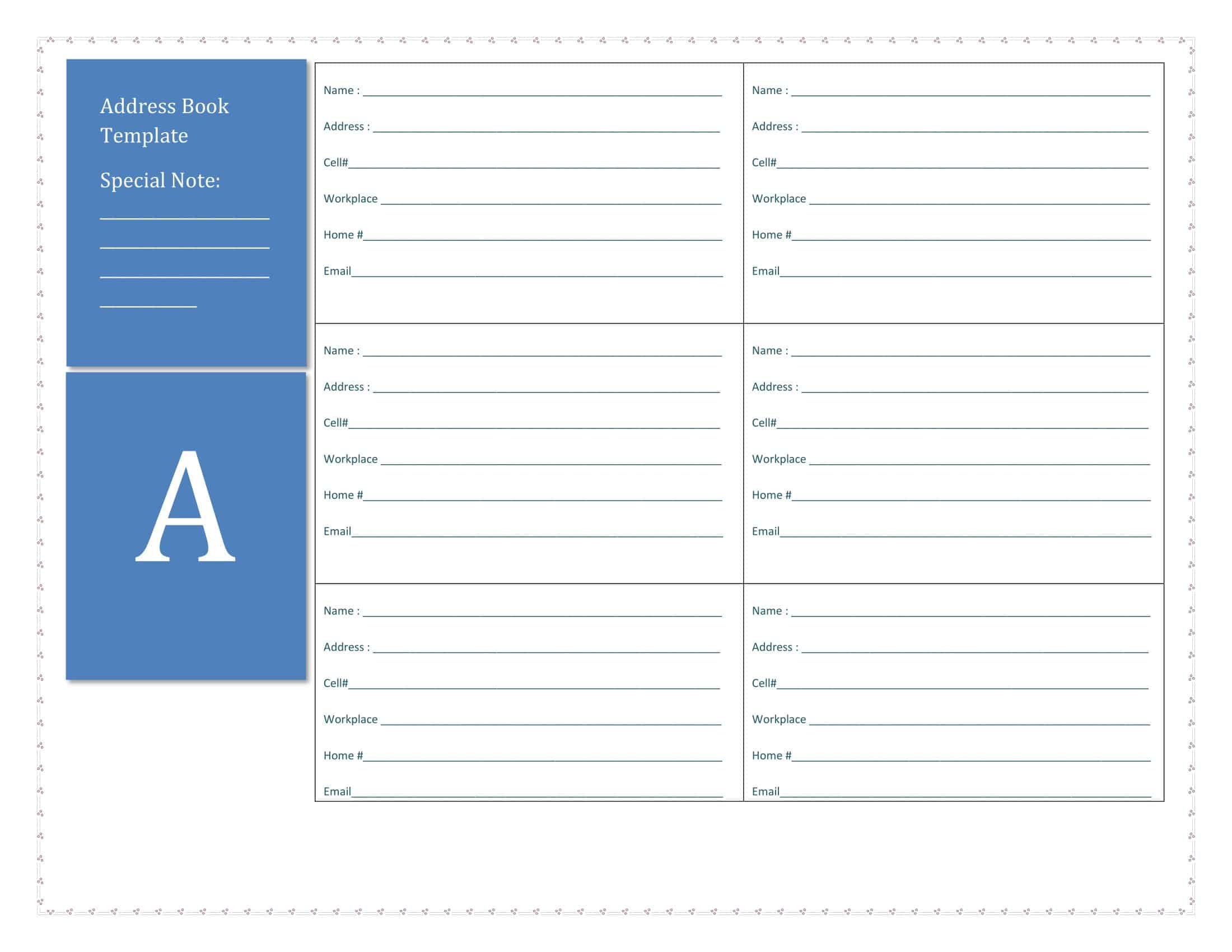 Address Book Sheets Printable Address Book Sheets Printable