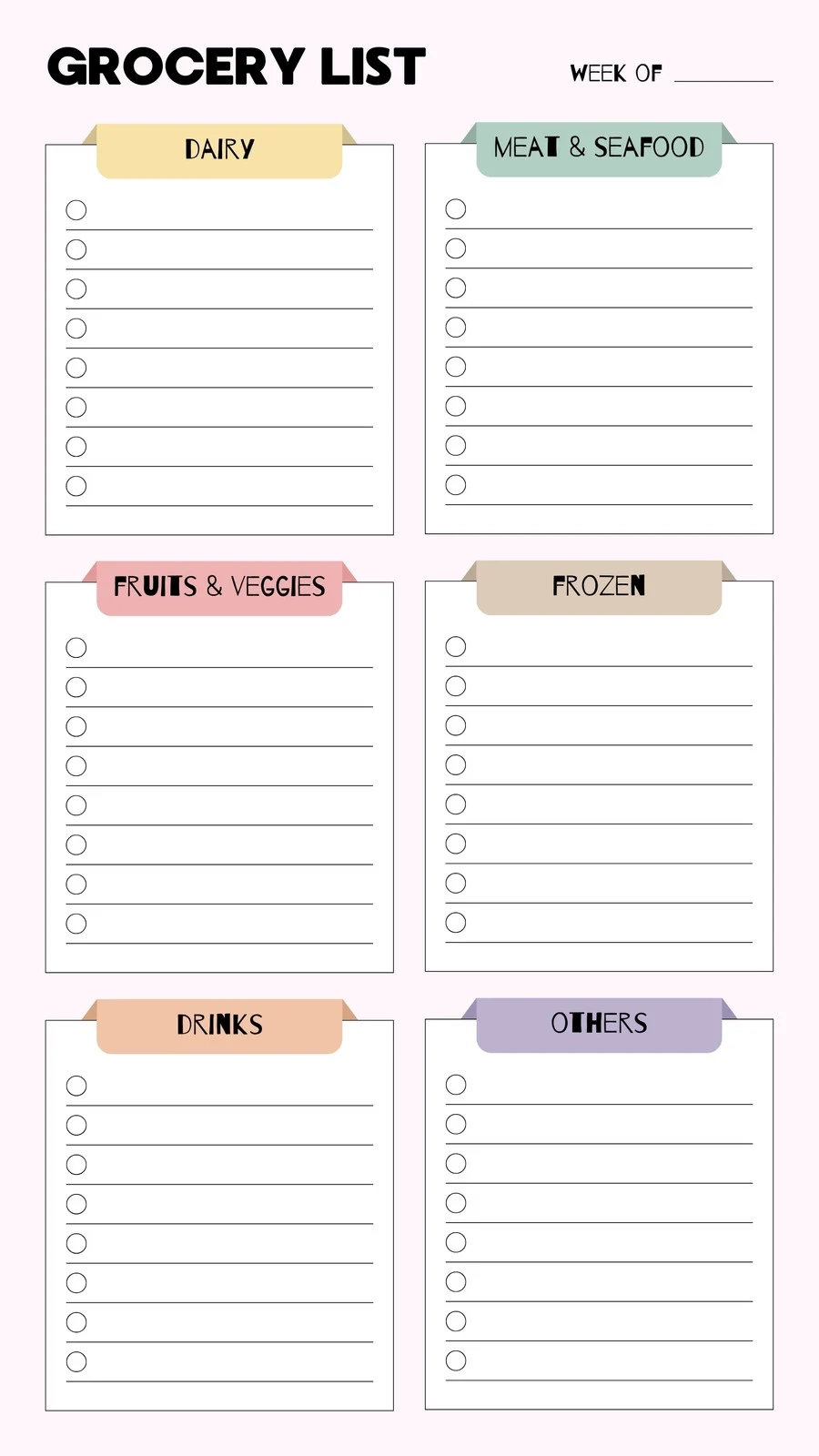 Free Printable And Customizable Grocery List Templates Canva