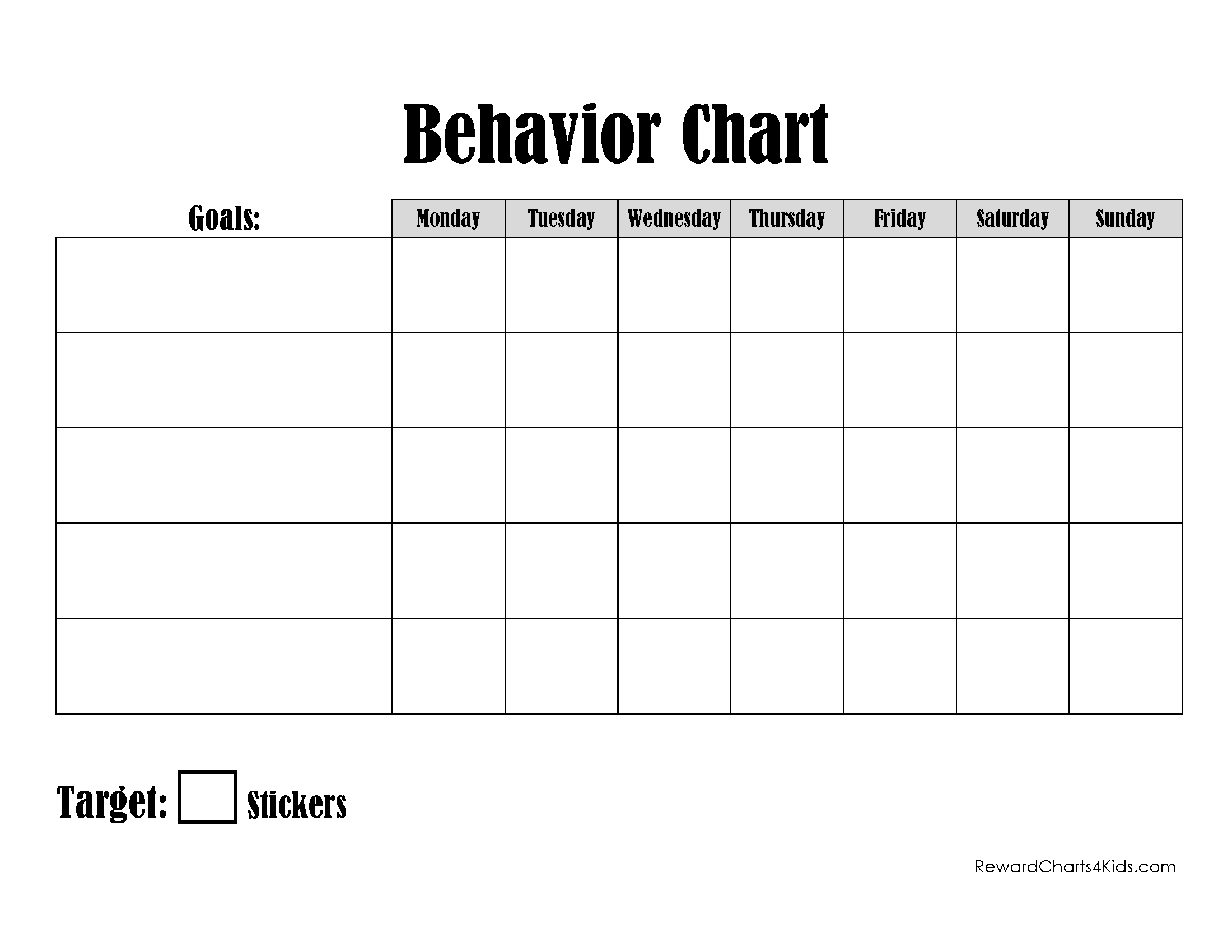 Free Printable Behavior Point Sheets