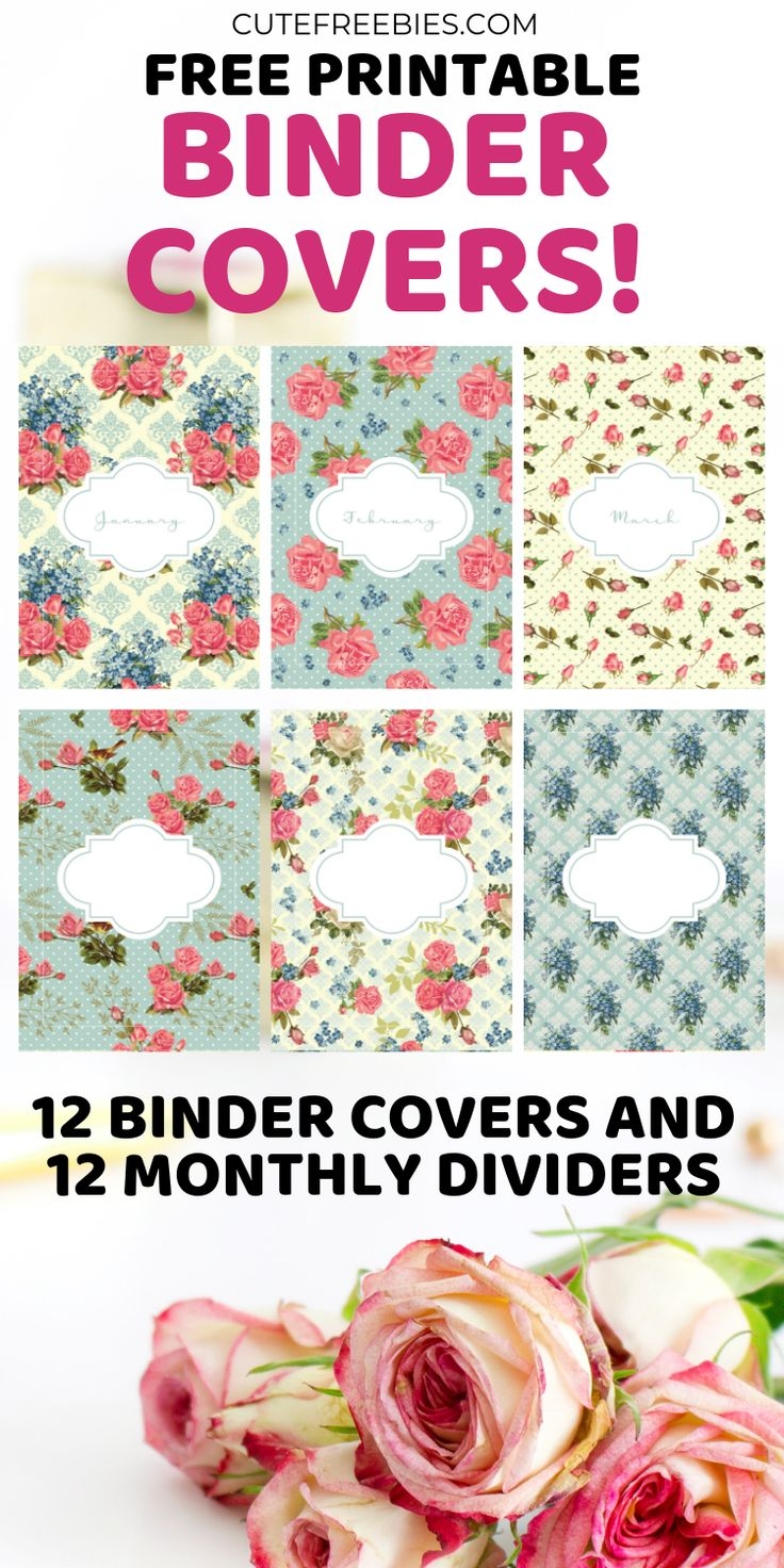 Free Printable Binder Covers Shabby Chic Floral Cute Freebies 