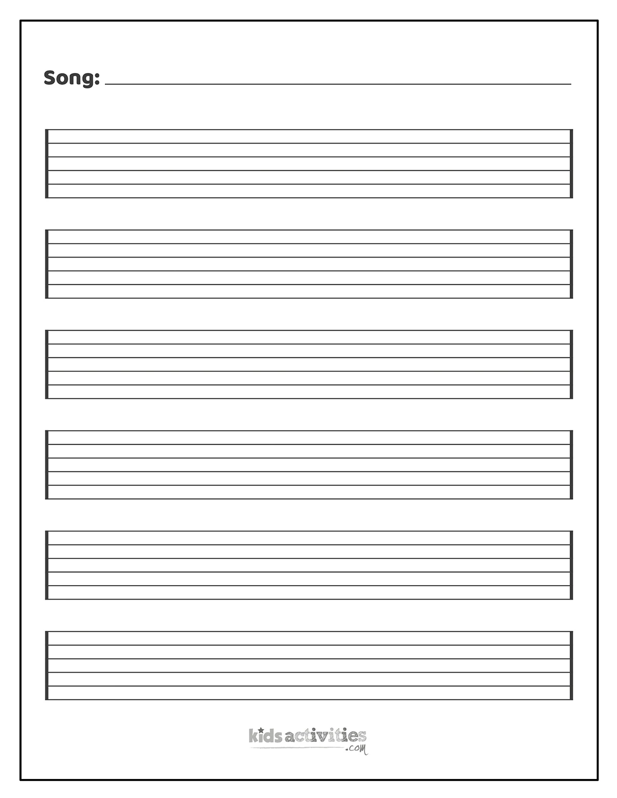 Free Blank Printable Sheet Music Free Blank Printable Sheet Music
