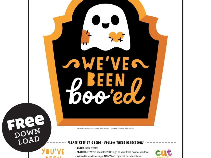 FREE Printable BOO Sign Neighborhood Version Cut Paste