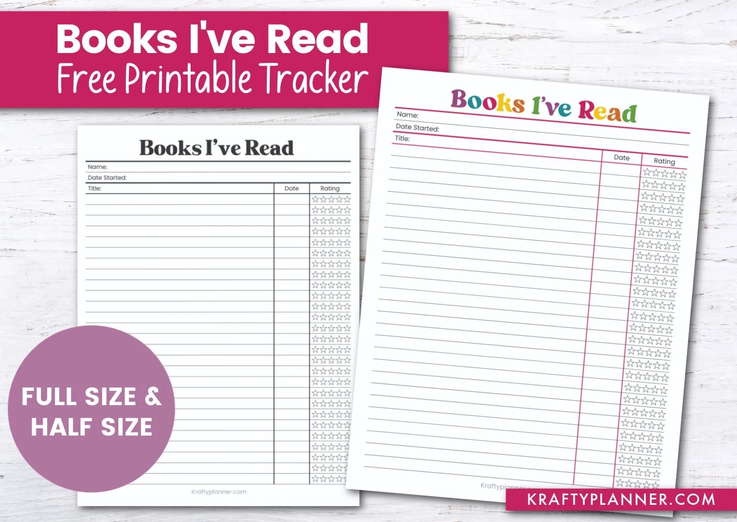 Free Printable Books I ve Read Tracker Krafty Planner