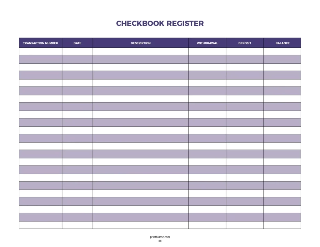 Free Printable Check Registers 28 Checkbook Ledger PDFs Free Printable Check Registers 28 Checkbook Ledger PDFs