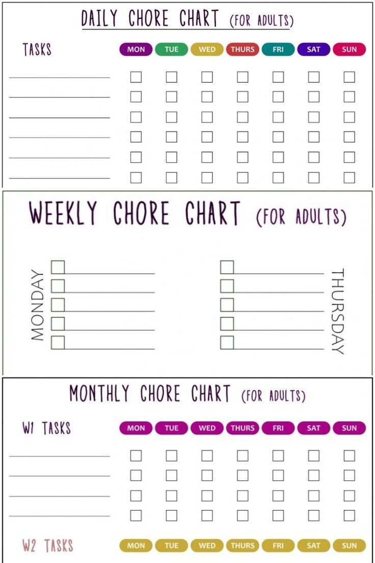 Free Weekly Daily Chore Chart Printable