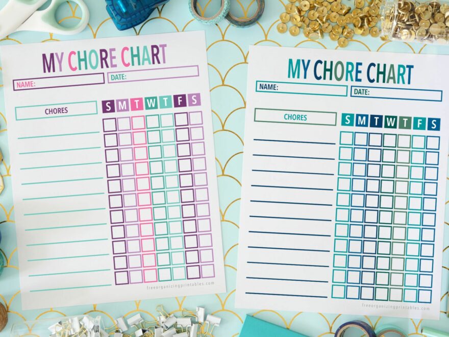 Free Printable Chore Charts For Kids And Adults