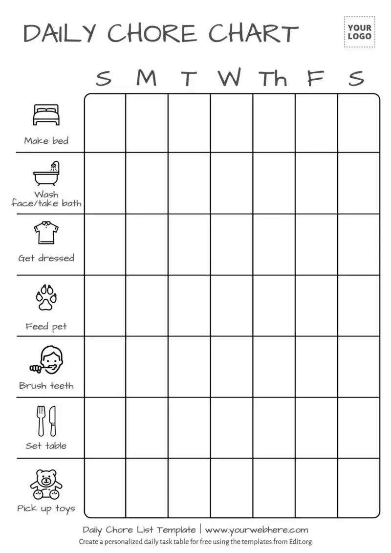 Free Printable Chore List Templates Free Printable Chore List Templates