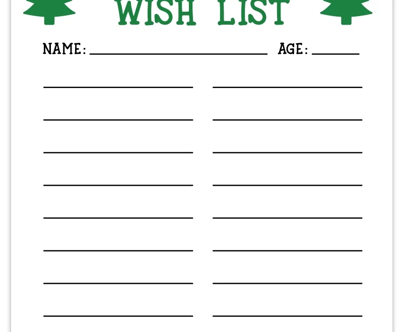 Free Printable Christmas List Wish List For Kids Pjs And Paint