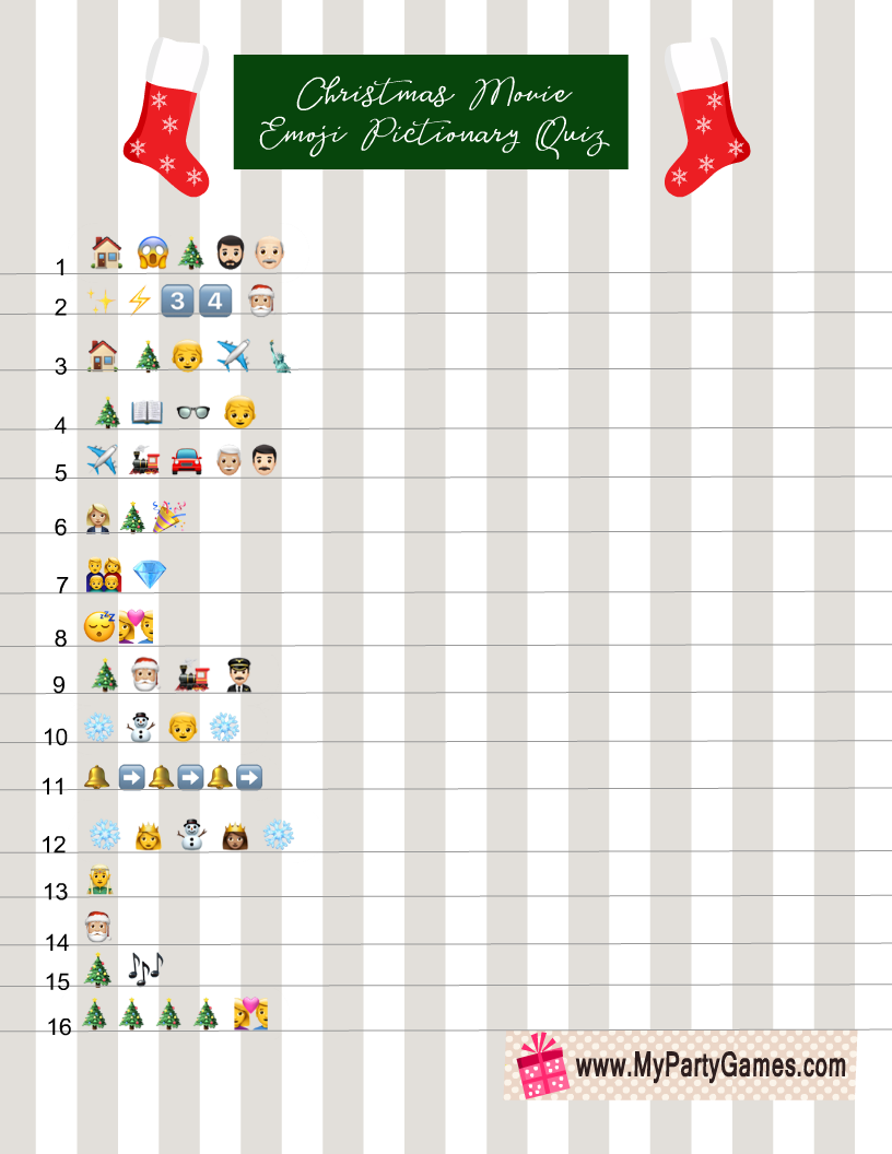 Free Printable Christmas Movie Emoji Pictionary Quiz Free Printable Christmas Movie Emoji Pictionary Quiz
