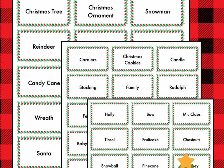 Free Printable Christmas Pictionary Game Cards Teach Beside Me
