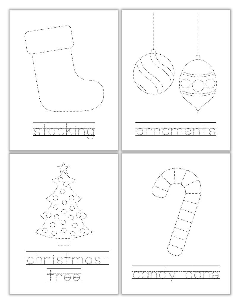 Free Printable Christmas Tracing Worksheets For Kids The Craft 
