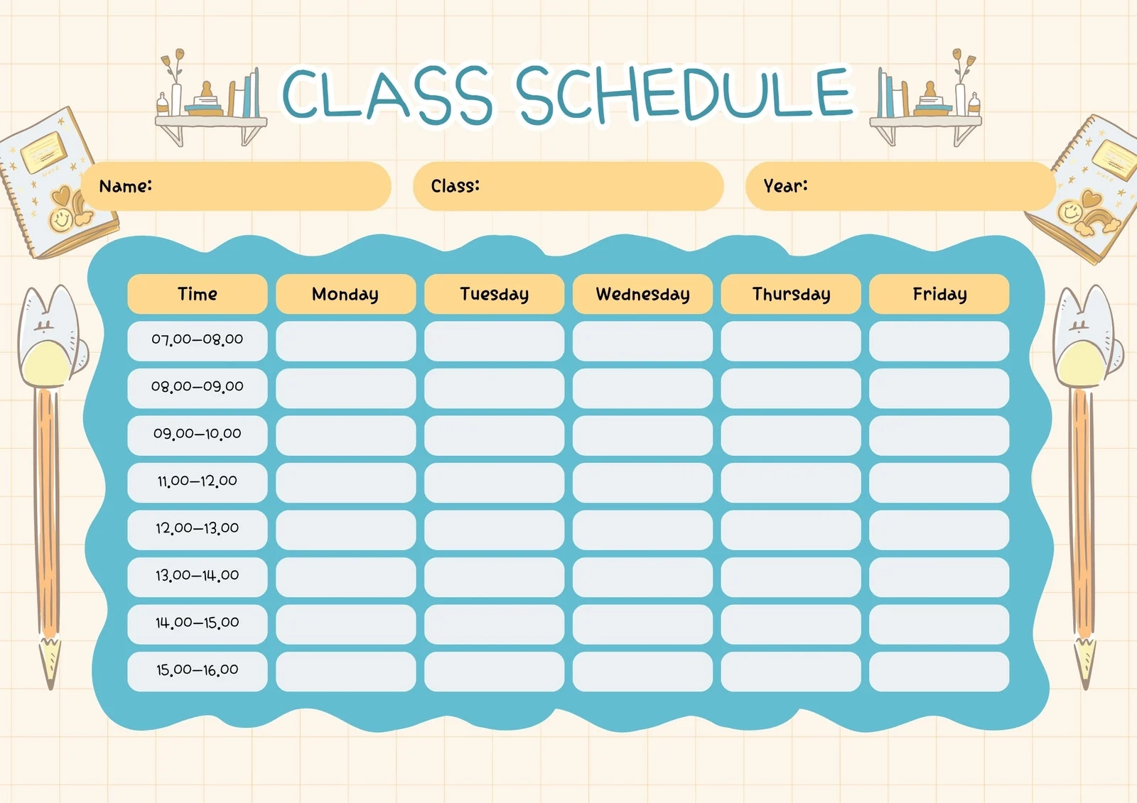 Free Printable Teacher Schedules