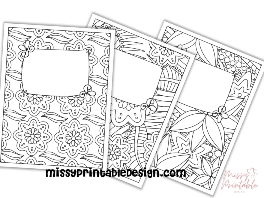 Free Printable Coloring Binder Covers MissyPrintableDesign