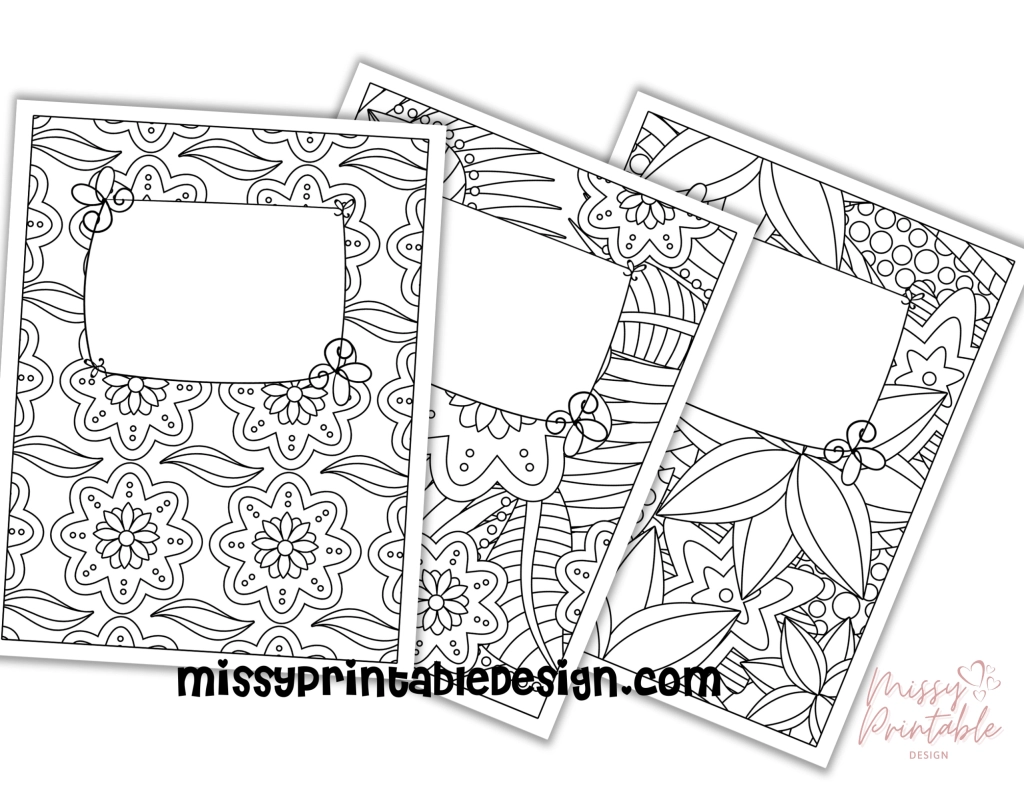 Free Printable Coloring Binder Covers MissyPrintableDesign