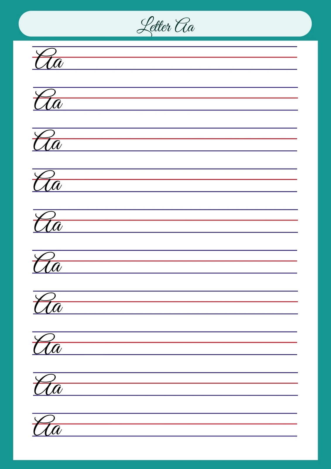 Free Printable Cursive Writing Worksheet Templates Canva Free Printable Cursive Writing Worksheet Templates Canva