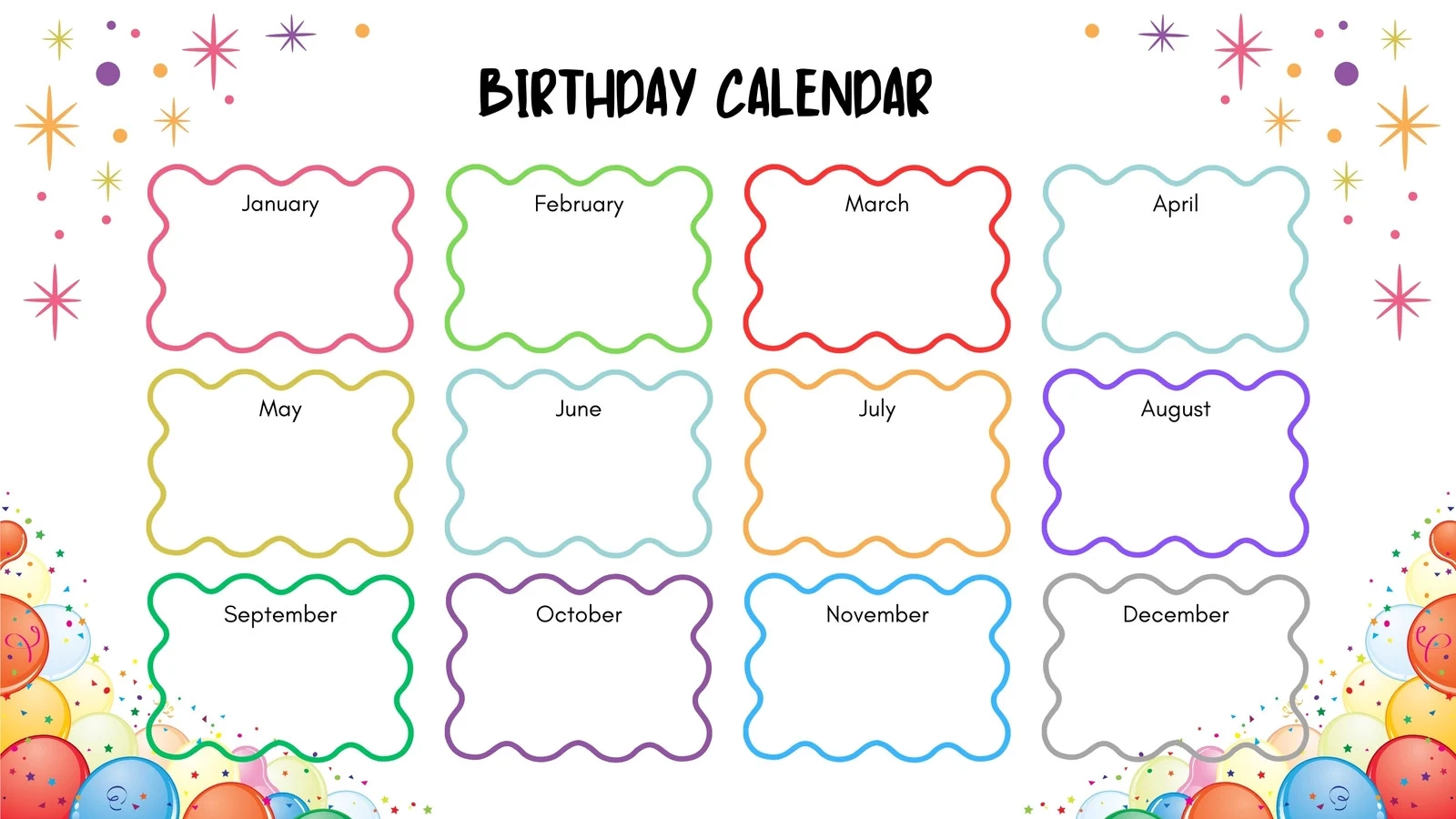 Free Printable Customizable Birthday Calendar Templates Canva