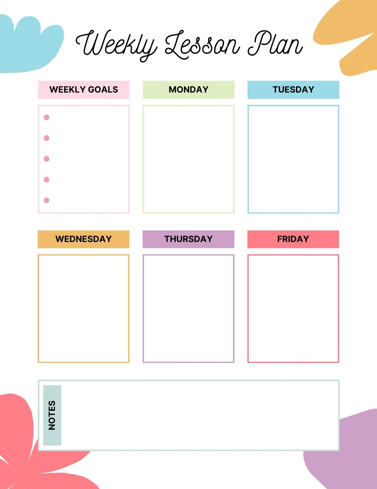 Organize Itemized Lesson Planner Printable Organize Itemized Lesson Planner Printable
