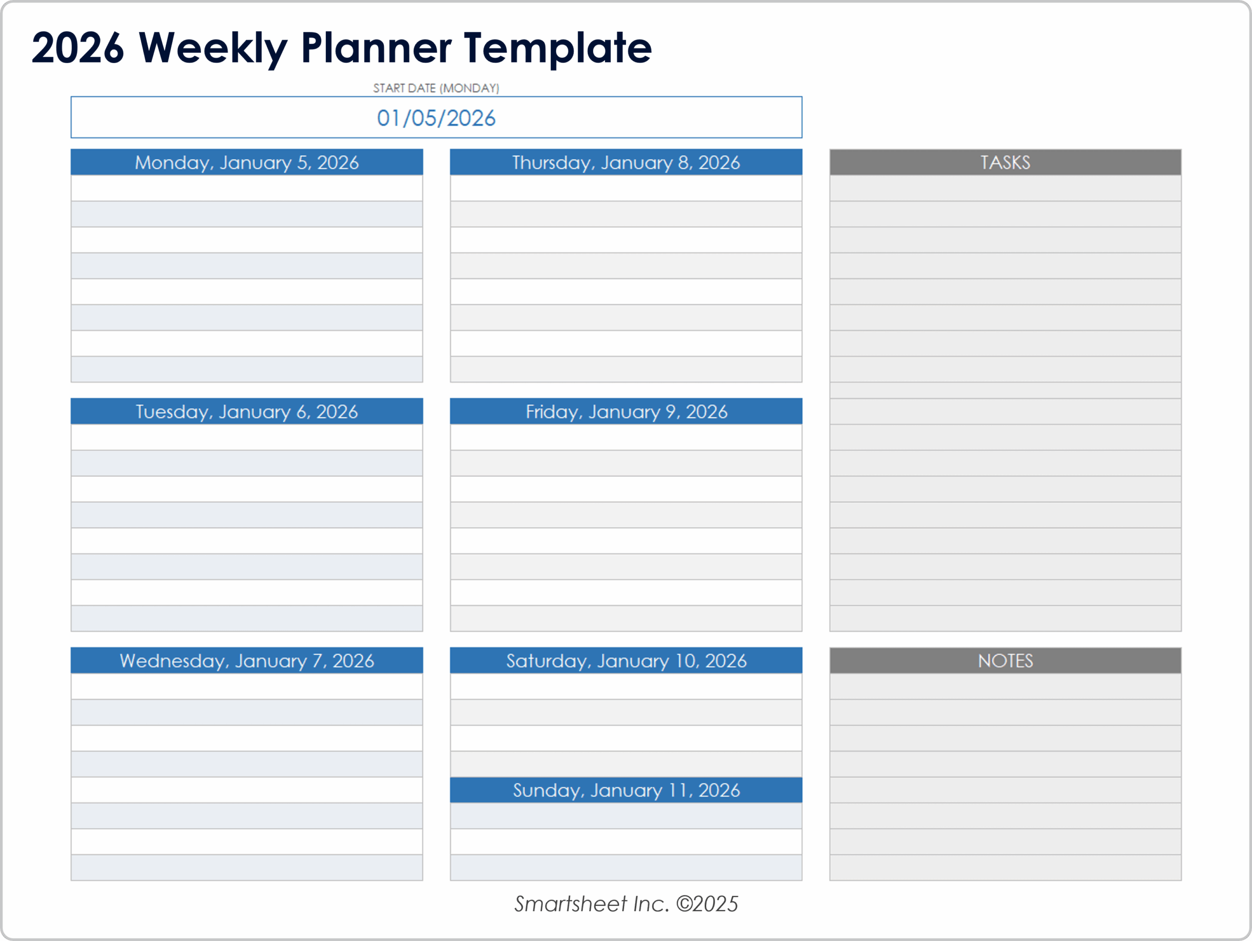 Free Printable Daily Calendar Templates Smartsheet Free Printable Daily Calendar Templates Smartsheet