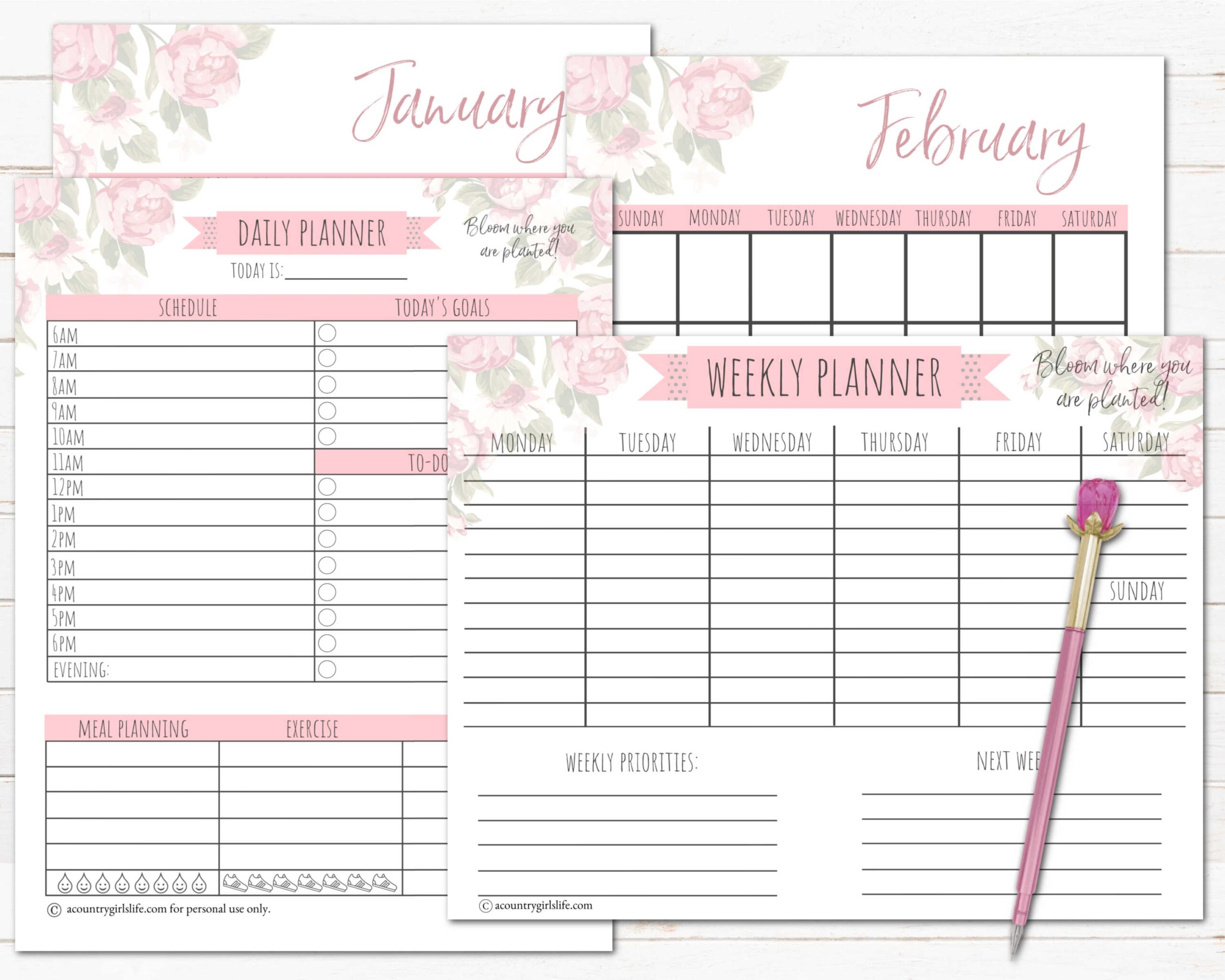 FREE Printable Daily Planner FREE Matching Monthly amp Weekly FREE Printable Daily Planner FREE Matching Monthly amp Weekly