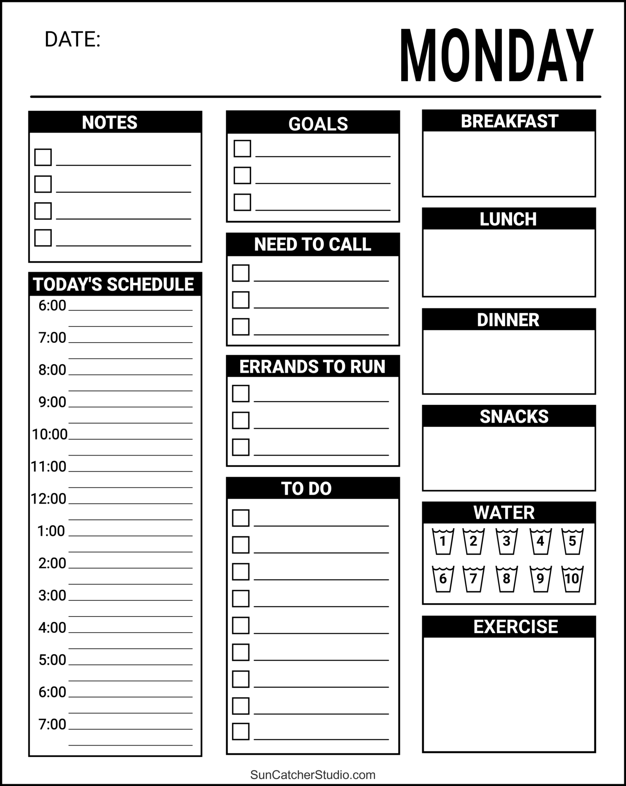 Free Printable Daily Work Planner Free Printable Daily Work Planner