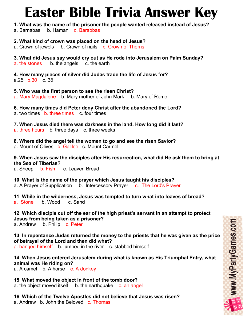 Printable Hard Bible Quizzes Printable Hard Bible Quizzes