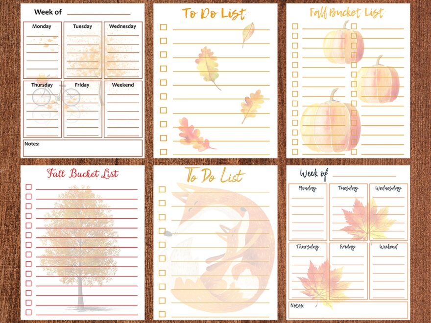Free Printable Fall To Do Lists Rose Clearfield