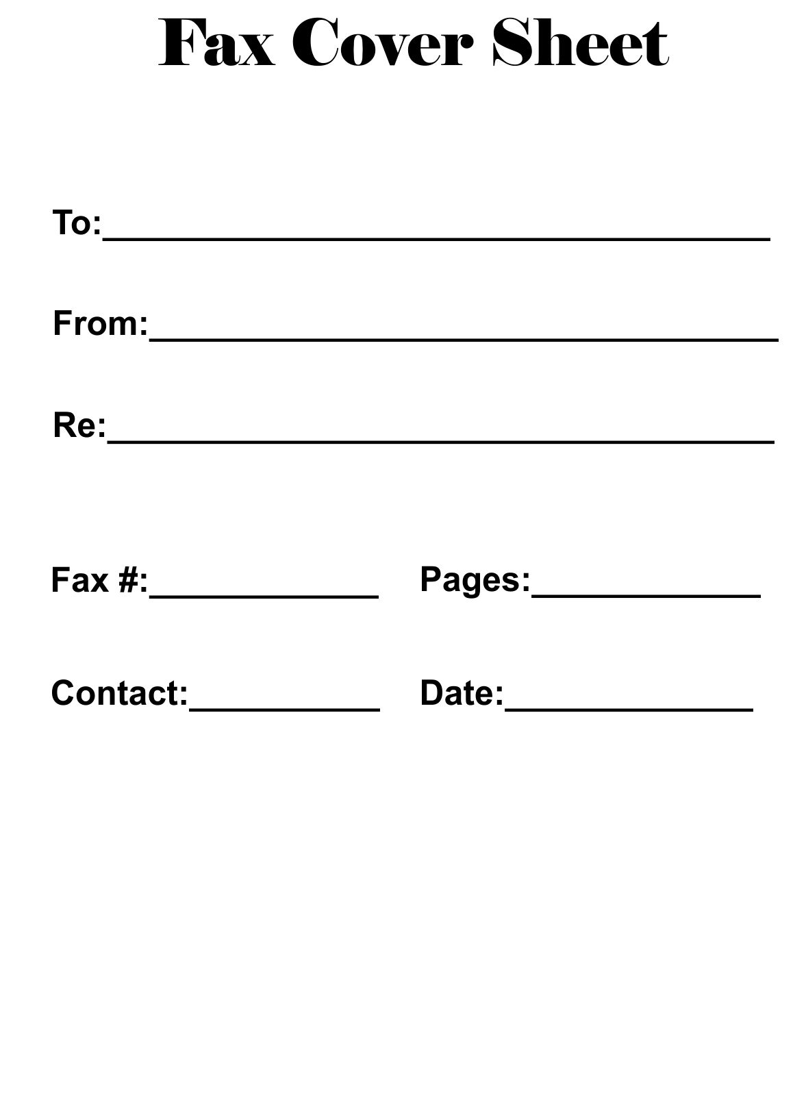 Free Printable Fax Cover Sheet Template
