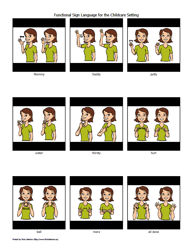 Free Printable Functional Sign Language For The Childcare Free Printable Functional Sign Language For The Childcare