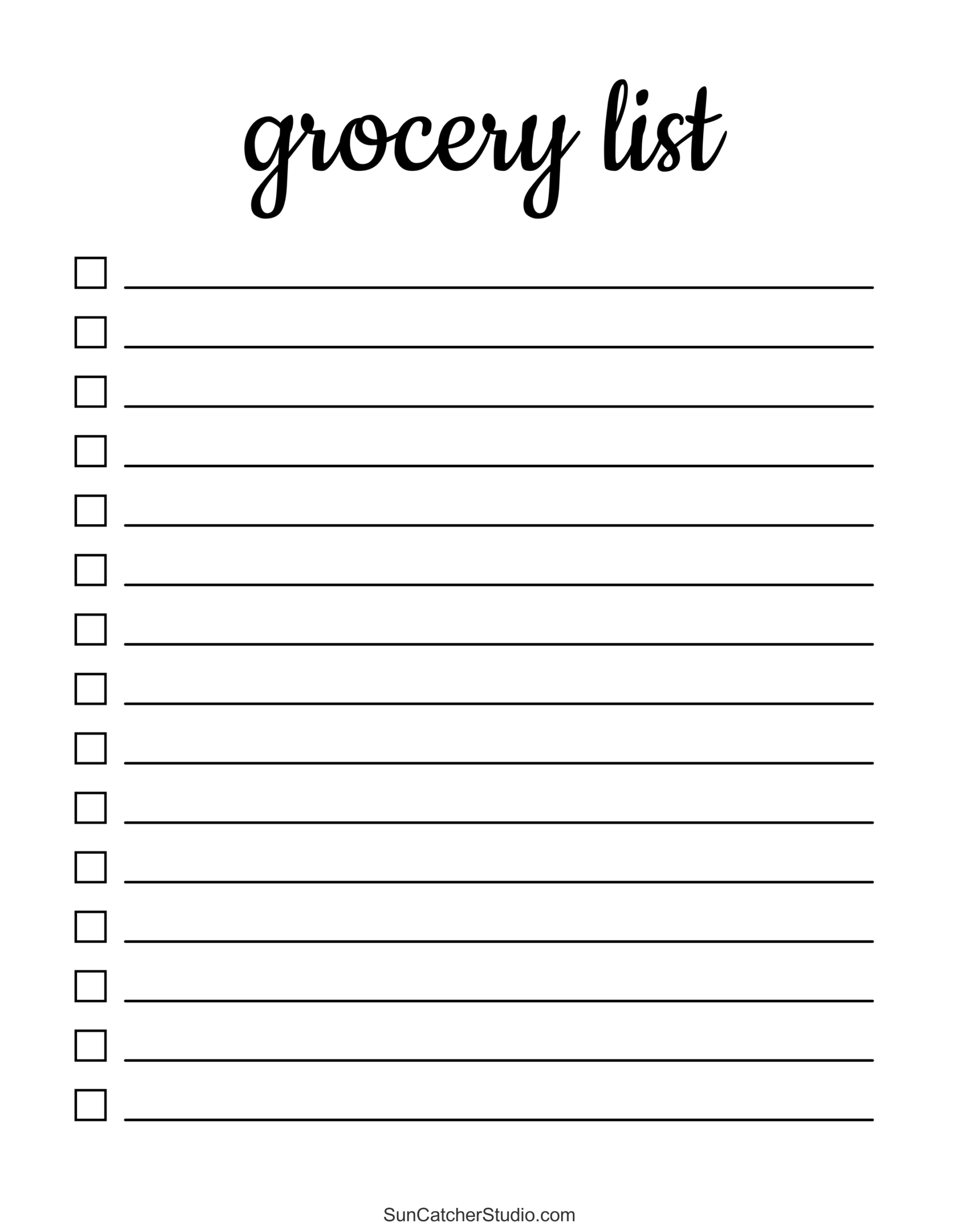 Shopping Cute Lists Printable