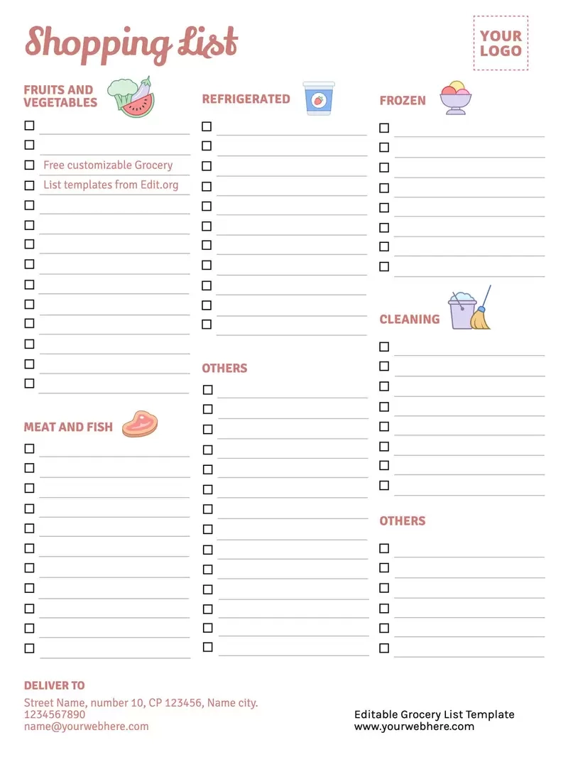 Free Grocery List Printable Free Grocery List Printable