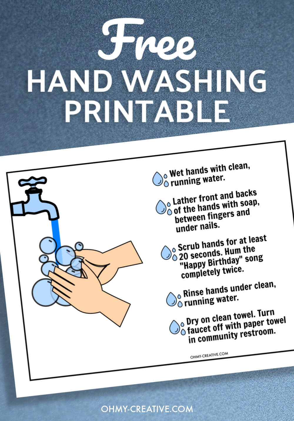 Free Printable Hand Washing Sign Oh My Creative Free Printable Hand Washing Sign Oh My Creative