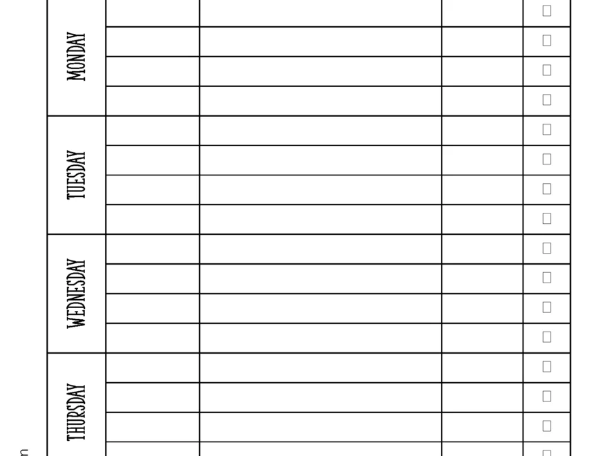 FREE Printable Homework Planner Template PDF Word Excel Or Jpg