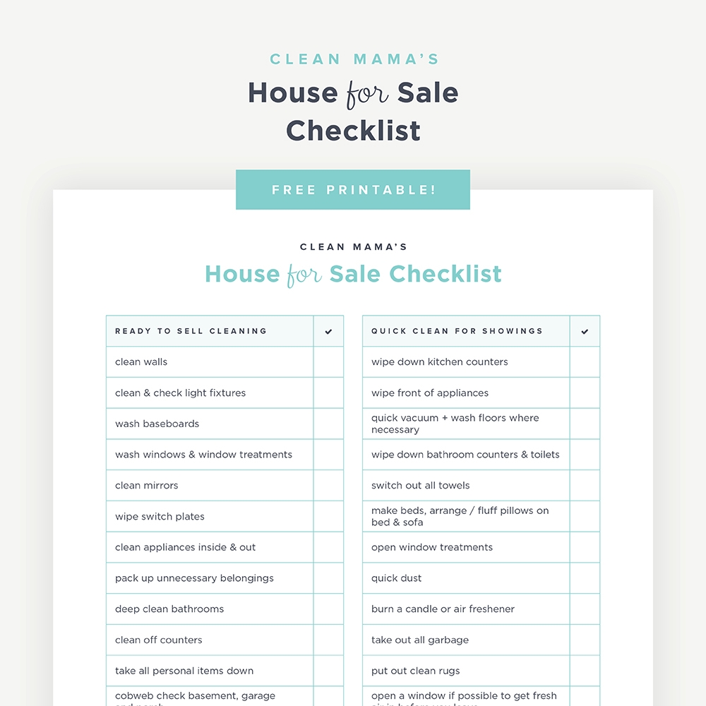 Printable Checklist For Listing Home