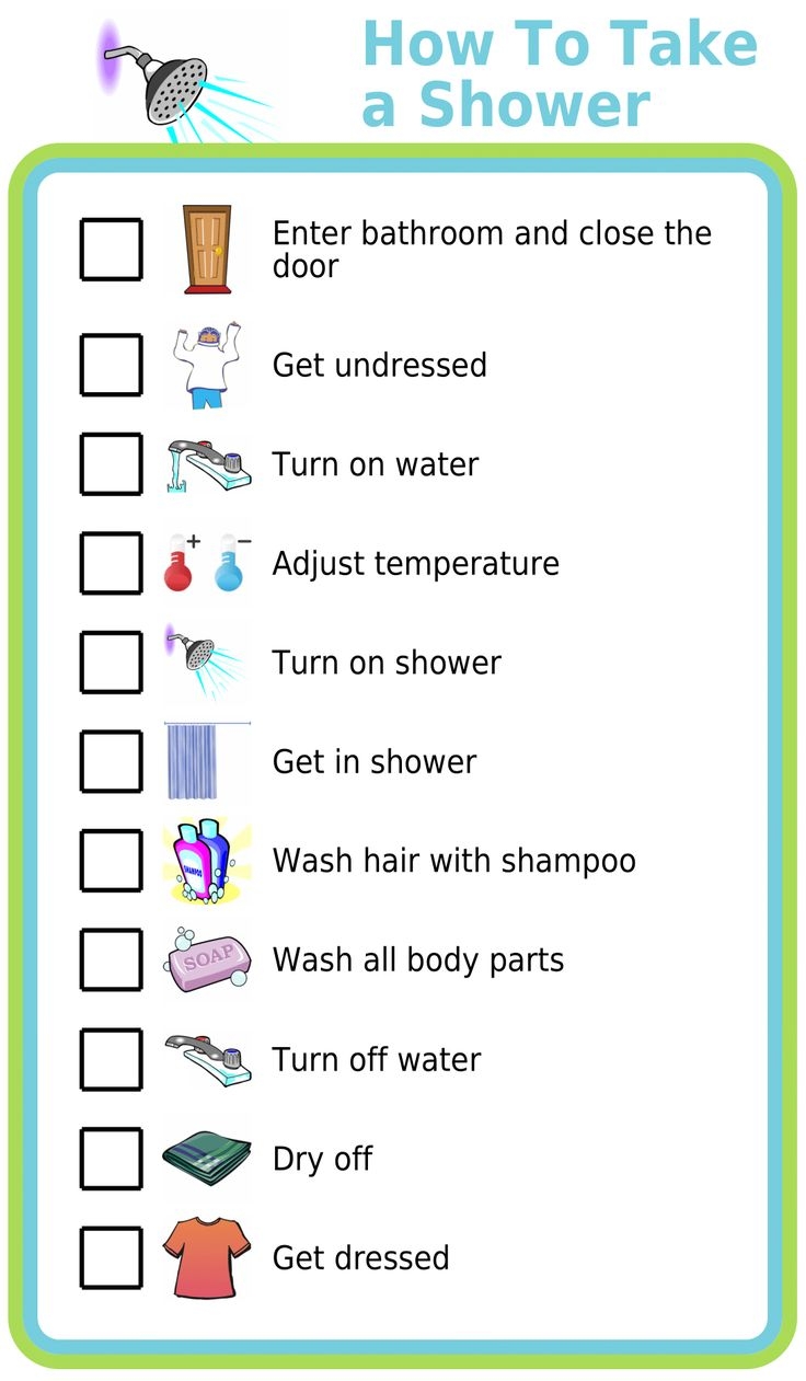 Free Printable Autism Bathing Schedule