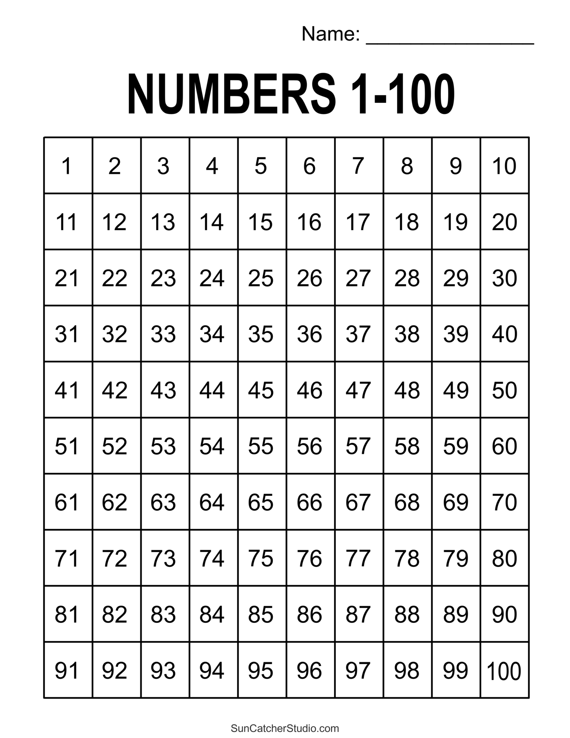 Hundreds Chart Printable Hundreds Chart Hundreds Chart Printable Hundreds Chart