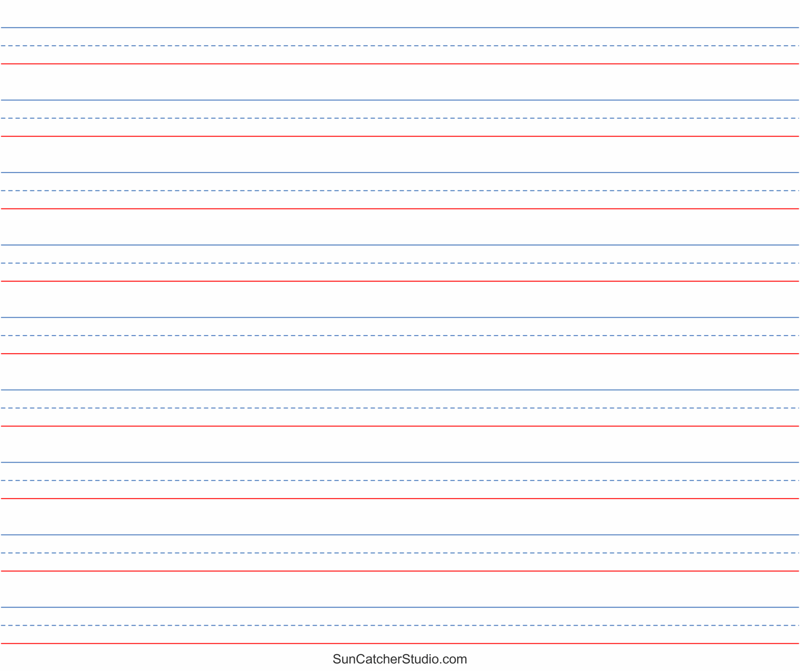 Free Printable Lined Paper Handwriting Notebook Templates 